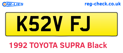 K52VFJ are the vehicle registration plates.