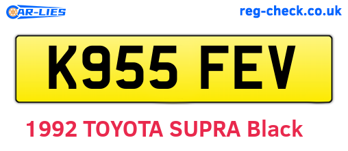 K955FEV are the vehicle registration plates.