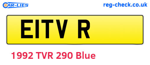 E1TVR are the vehicle registration plates.