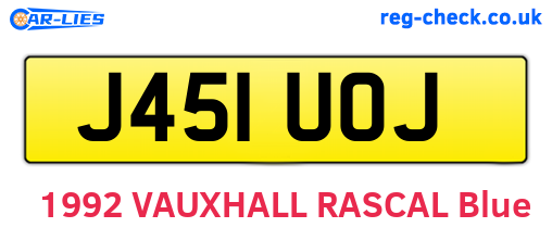 J451UOJ are the vehicle registration plates.