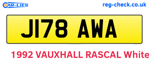 J178AWA are the vehicle registration plates.