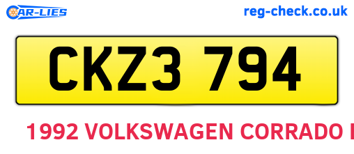 CKZ3794 are the vehicle registration plates.