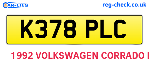 K378PLC are the vehicle registration plates.