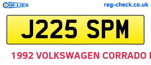 J225SPM are the vehicle registration plates.