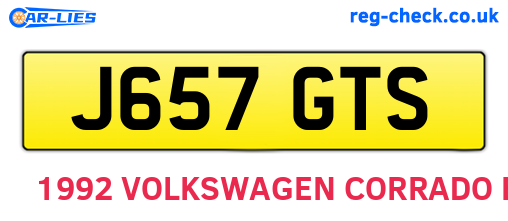 J657GTS are the vehicle registration plates.
