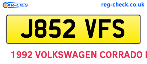 J852VFS are the vehicle registration plates.