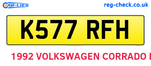 K577RFH are the vehicle registration plates.