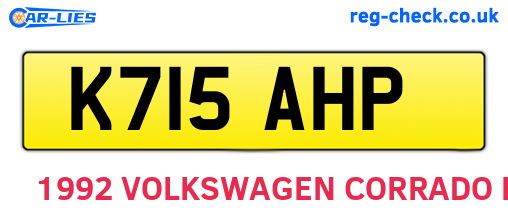 K715AHP are the vehicle registration plates.
