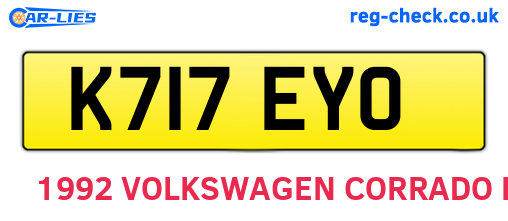 K717EYO are the vehicle registration plates.