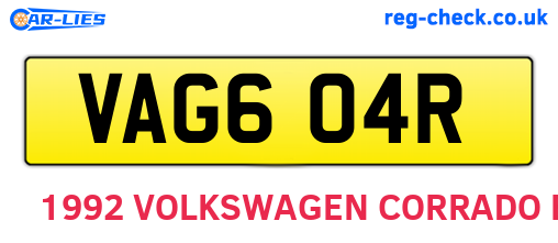 VAG604R are the vehicle registration plates.