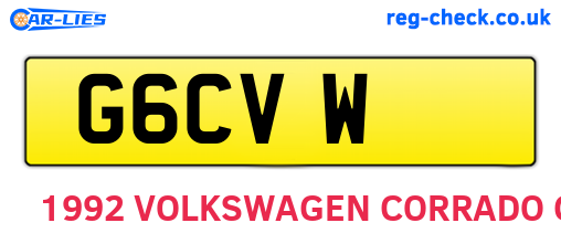 G6CVW are the vehicle registration plates.