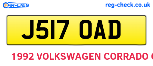 J517OAD are the vehicle registration plates.