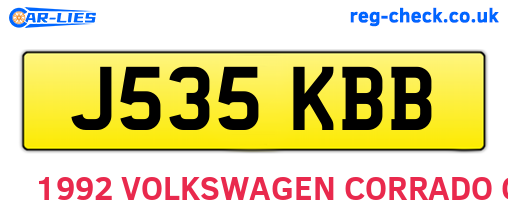 J535KBB are the vehicle registration plates.