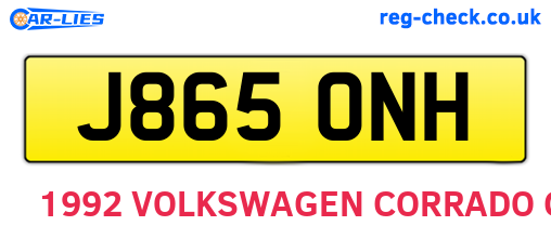 J865ONH are the vehicle registration plates.