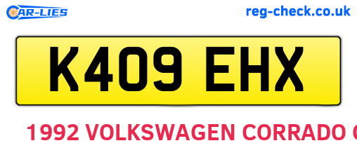 K409EHX are the vehicle registration plates.