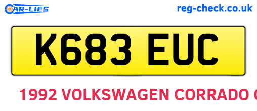 K683EUC are the vehicle registration plates.