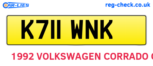K711WNK are the vehicle registration plates.