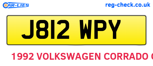 J812WPY are the vehicle registration plates.
