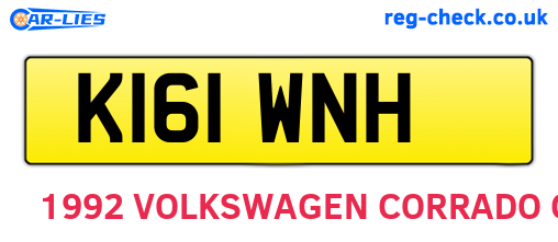 K161WNH are the vehicle registration plates.