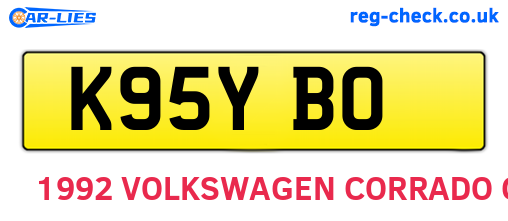 K95YBO are the vehicle registration plates.
