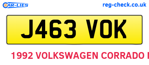 J463VOK are the vehicle registration plates.