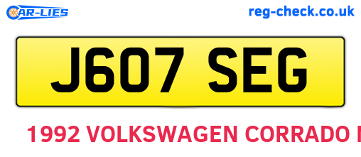J607SEG are the vehicle registration plates.
