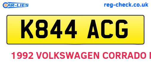 K844ACG are the vehicle registration plates.