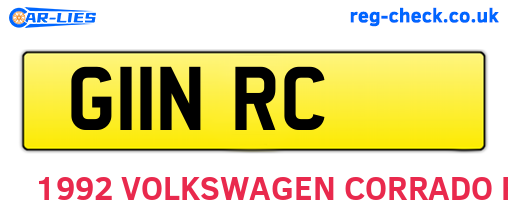 G11NRC are the vehicle registration plates.