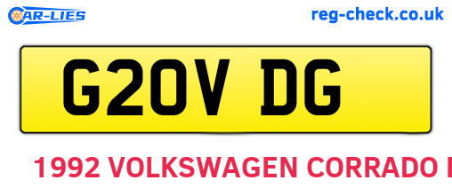G20VDG are the vehicle registration plates.
