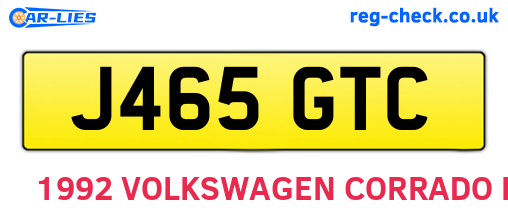 J465GTC are the vehicle registration plates.