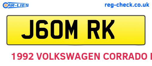 J60MRK are the vehicle registration plates.