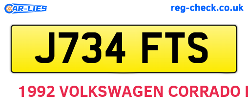 J734FTS are the vehicle registration plates.