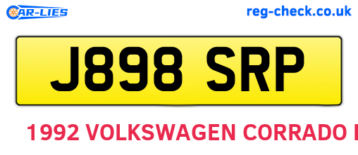 J898SRP are the vehicle registration plates.