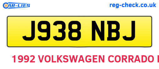 J938NBJ are the vehicle registration plates.