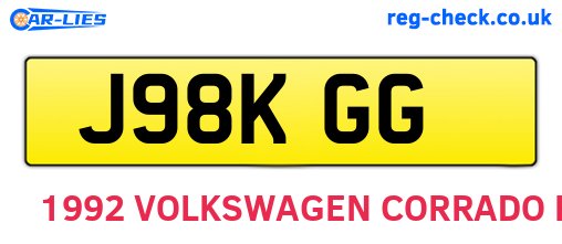 J98KGG are the vehicle registration plates.