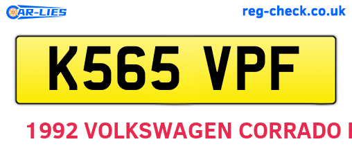 K565VPF are the vehicle registration plates.