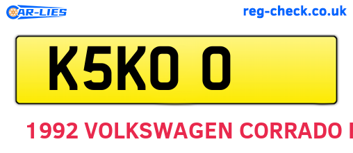 K5KOO are the vehicle registration plates.