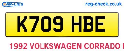 K709HBE are the vehicle registration plates.