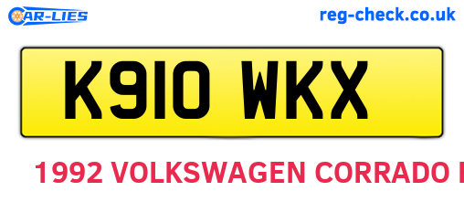 K910WKX are the vehicle registration plates.