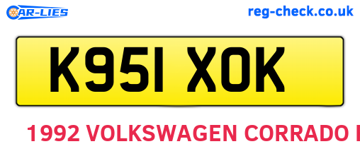 K951XOK are the vehicle registration plates.