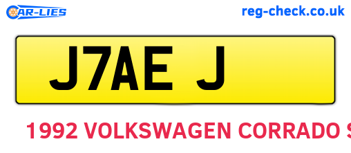 J7AEJ are the vehicle registration plates.