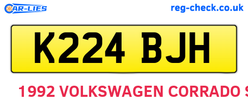 K224BJH are the vehicle registration plates.