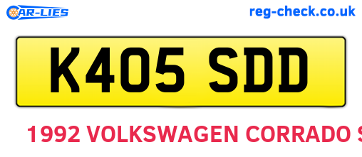 K405SDD are the vehicle registration plates.