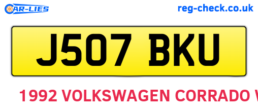 J507BKU are the vehicle registration plates.