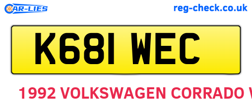 K681WEC are the vehicle registration plates.
