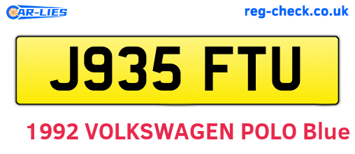 J935FTU are the vehicle registration plates.