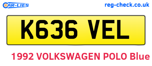 K636VEL are the vehicle registration plates.