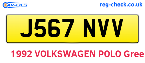 J567NVV are the vehicle registration plates.