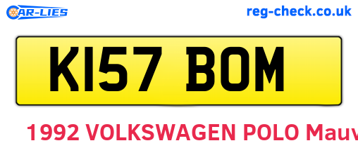 K157BOM are the vehicle registration plates.