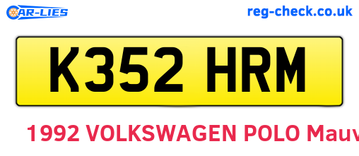 K352HRM are the vehicle registration plates.